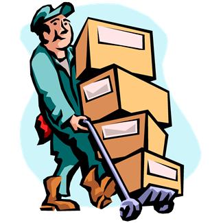 man moving boxes